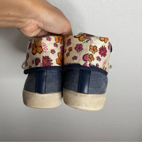 Coach Sneakers Erikka Fold Over High Top Shoes Poppy Denim Size 8 - Picture 4 of 7